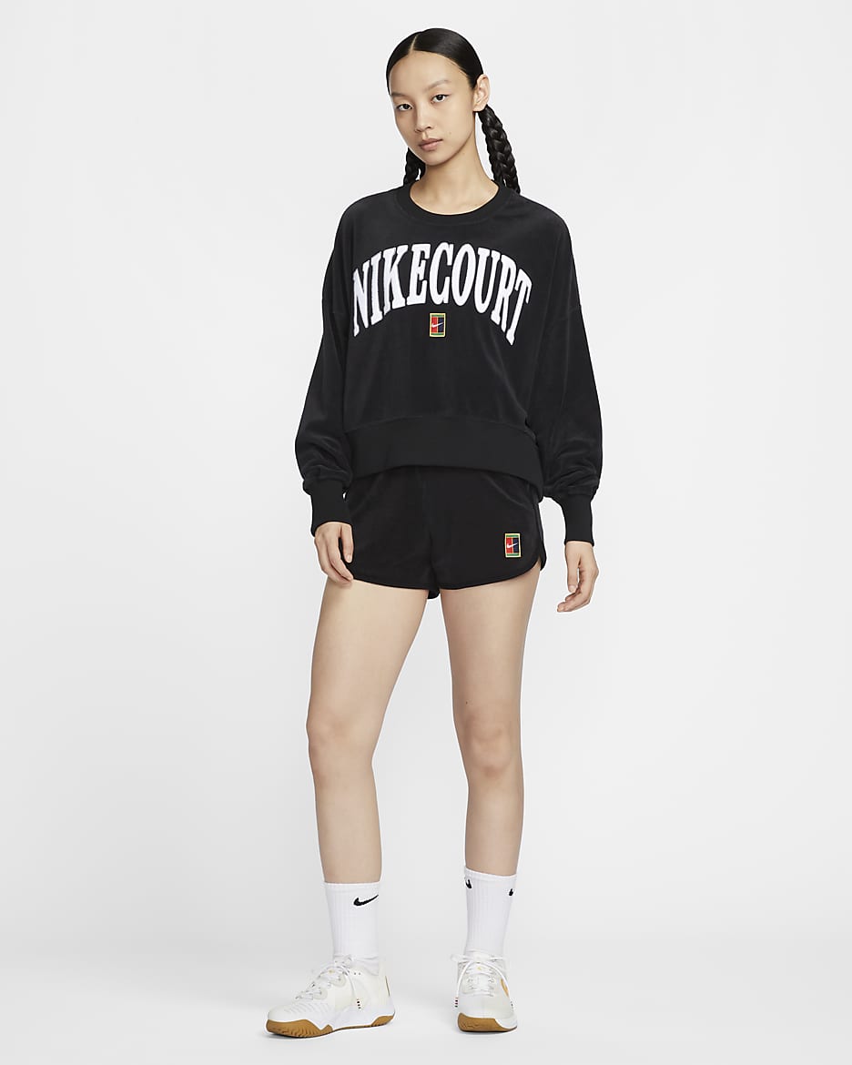 Nike Sportswear Crew Sweatshirt 'Black/White' sale Women's Size L CZ1430-010